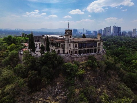 Vista aérea del Castillo de Chapultepec