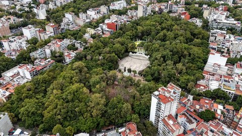 Vista aérea del Parque México